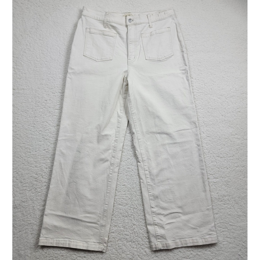 Madewell The Perfect Vintage Wide-Leg Jean Women 32 Off-White High Rise - Picture 1 of 11